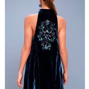 Free People Blue Sequin Mini Dress